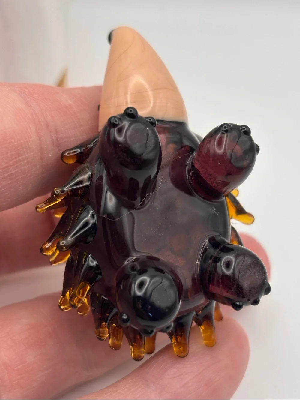 Hand-Crafted Miniature Glass Hedgehog Figurine, Animal Trinket